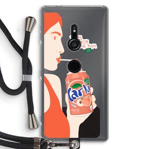 CaseCompany Peach please!: Sony Xperia XZ2 Transparant Hoesje met koord