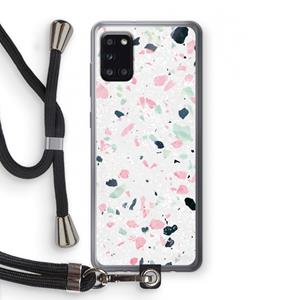 CaseCompany Terrazzo N°3: Samsung Galaxy A31 Transparant Hoesje met koord
