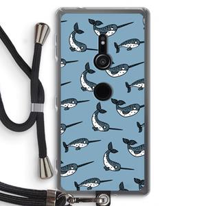 CaseCompany Narwhal: Sony Xperia XZ2 Transparant Hoesje met koord