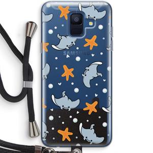 CaseCompany Manta: Samsung Galaxy A6 (2018) Transparant Hoesje met koord