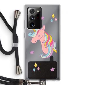 CaseCompany Roze eenhoorn: Samsung Galaxy Note 20 Ultra / Note 20 Ultra 5G Transparant Hoesje met koord
