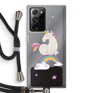 CaseCompany Regenboog eenhoorn: Samsung Galaxy Note 20 Ultra / Note 20 Ultra 5G Transparant Hoesje met koord
