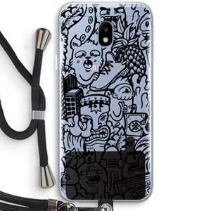 CaseCompany Vexx Black Mixtape: Samsung Galaxy J3 (2017) Transparant Hoesje met koord