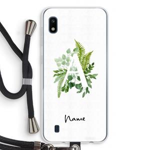 CaseCompany Green Brush: Samsung Galaxy A10 Transparant Hoesje met koord