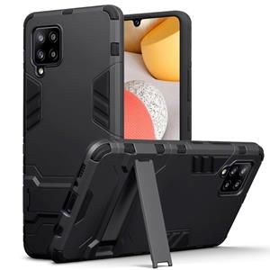 Double Armor Layer hoes met stand - Samsung Galaxy A42 - Zwart