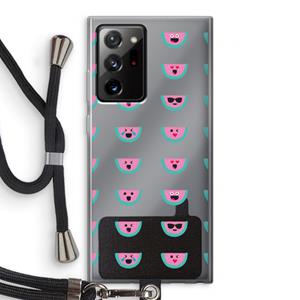 CaseCompany Smiley watermeloenprint: Samsung Galaxy Note 20 Ultra / Note 20 Ultra 5G Transparant Hoesje met koord