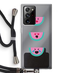CaseCompany Smiley watermeloen: Samsung Galaxy Note 20 Ultra / Note 20 Ultra 5G Transparant Hoesje met koord