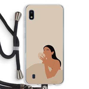 CaseCompany Fresh coffee: Samsung Galaxy A10 Transparant Hoesje met koord
