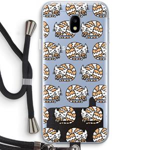 CaseCompany Slapende poes: Samsung Galaxy J3 (2017) Transparant Hoesje met koord