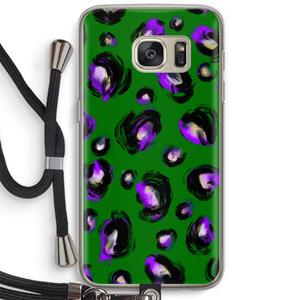 CaseCompany Green Cheetah: Samsung Galaxy S7 Transparant Hoesje met koord