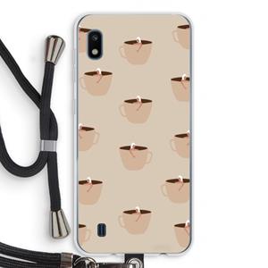CaseCompany Morning coffee: Samsung Galaxy A10 Transparant Hoesje met koord