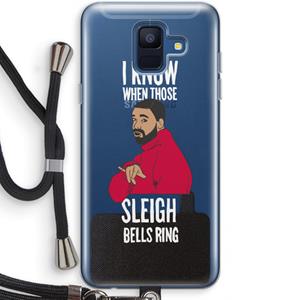 CaseCompany Sleigh Bells Ring: Samsung Galaxy A6 (2018) Transparant Hoesje met koord