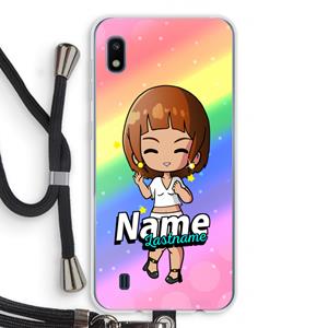 CaseCompany Chibi Maker vrouw: Samsung Galaxy A10 Transparant Hoesje met koord