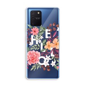CaseCompany Hello in flowers: Samsung Galaxy Note 10 Lite Transparant Hoesje