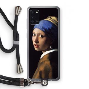 CaseCompany The Pearl Earring: Samsung Galaxy A31 Transparant Hoesje met koord