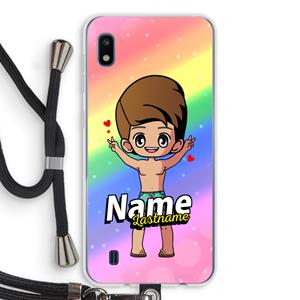 CaseCompany Chibi Maker man: Samsung Galaxy A10 Transparant Hoesje met koord