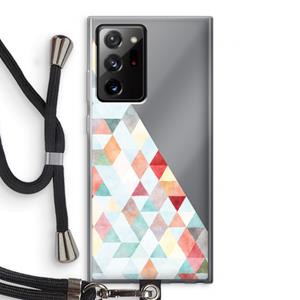 CaseCompany Gekleurde driehoekjes pastel: Samsung Galaxy Note 20 Ultra / Note 20 Ultra 5G Transparant Hoesje met koord