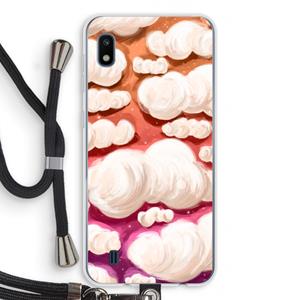 CaseCompany Katoen Wolken: Samsung Galaxy A10 Transparant Hoesje met koord