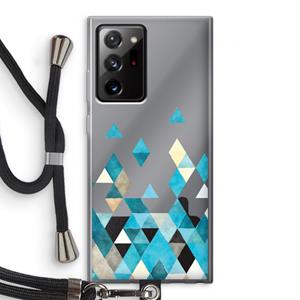 CaseCompany Gekleurde driehoekjes blauw: Samsung Galaxy Note 20 Ultra / Note 20 Ultra 5G Transparant Hoesje met koord