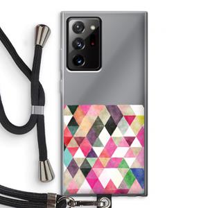 CaseCompany Gekleurde driehoekjes: Samsung Galaxy Note 20 Ultra / Note 20 Ultra 5G Transparant Hoesje met koord