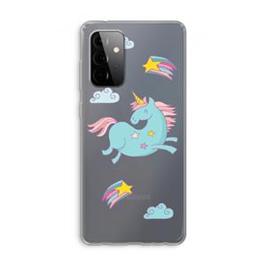 CaseCompany Vliegende eenhoorn: Samsung Galaxy A72 Transparant Hoesje