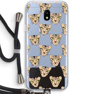 CaseCompany Tijger: Samsung Galaxy J3 (2017) Transparant Hoesje met koord