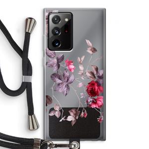 CaseCompany Mooie bloemen: Samsung Galaxy Note 20 Ultra / Note 20 Ultra 5G Transparant Hoesje met koord
