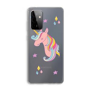 CaseCompany Roze eenhoorn: Samsung Galaxy A72 Transparant Hoesje