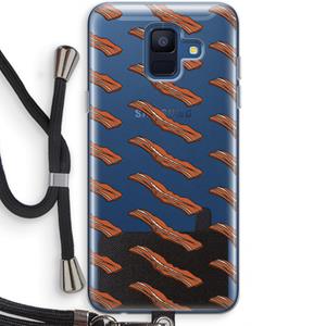 CaseCompany Bacon to my eggs #2: Samsung Galaxy A6 (2018) Transparant Hoesje met koord
