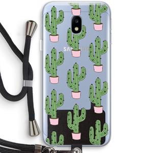 CaseCompany Cactus Lover: Samsung Galaxy J3 (2017) Transparant Hoesje met koord