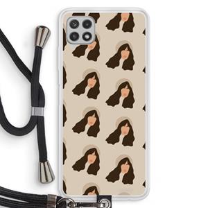 CaseCompany Bonjour mon amour: Samsung Galaxy A22 4G Transparant Hoesje met koord