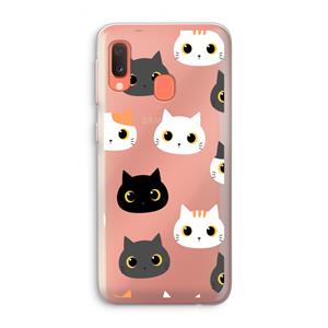 CaseCompany Katten: Samsung Galaxy A20e Transparant Hoesje