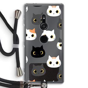 CaseCompany Katten: Sony Xperia XZ2 Transparant Hoesje met koord