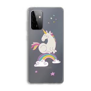 CaseCompany Regenboog eenhoorn: Samsung Galaxy A72 Transparant Hoesje