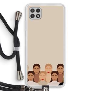 CaseCompany Girls girls girls: Samsung Galaxy A22 4G Transparant Hoesje met koord