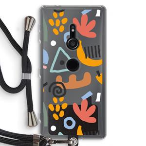 CaseCompany Abstract: Sony Xperia XZ2 Transparant Hoesje met koord