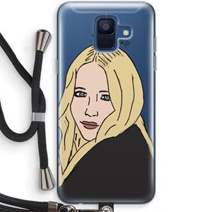 CaseCompany Mary Kate: Samsung Galaxy A6 (2018) Transparant Hoesje met koord