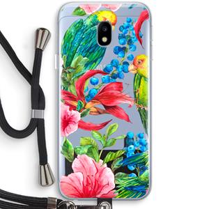 CaseCompany Papegaaien: Samsung Galaxy J3 (2017) Transparant Hoesje met koord