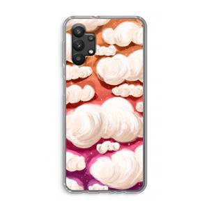 CaseCompany Katoen Wolken: Samsung Galaxy A32 5G Transparant Hoesje