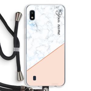 CaseCompany Marmer in stijl: Samsung Galaxy A10 Transparant Hoesje met koord