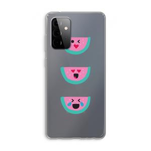CaseCompany Smiley watermeloen: Samsung Galaxy A72 Transparant Hoesje