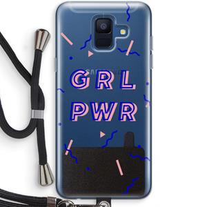 CaseCompany GRL PWR: Samsung Galaxy A6 (2018) Transparant Hoesje met koord