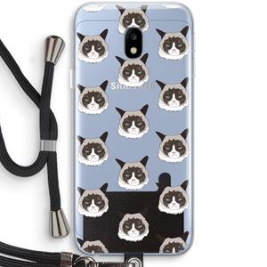 CaseCompany It's a Purrr Case: Samsung Galaxy J3 (2017) Transparant Hoesje met koord