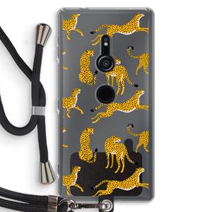 CaseCompany Luipaard: Sony Xperia XZ2 Transparant Hoesje met koord
