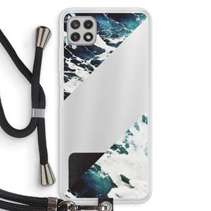 CaseCompany Golven: Samsung Galaxy A22 4G Transparant Hoesje met koord