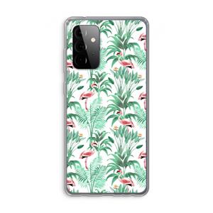 CaseCompany Flamingo bladeren: Samsung Galaxy A72 Transparant Hoesje