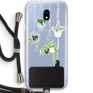 CaseCompany Hang In There: Samsung Galaxy J3 (2017) Transparant Hoesje met koord