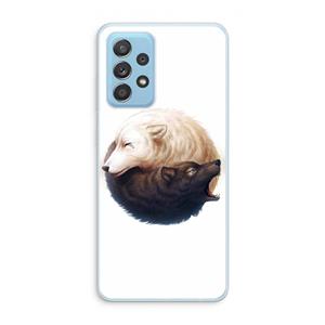 CaseCompany Yin Yang Wolves: Samsung Galaxy A73 Transparant Hoesje