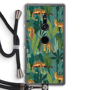 CaseCompany Luipaard 2: Sony Xperia XZ2 Transparant Hoesje met koord