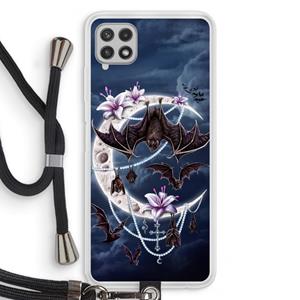 CaseCompany Vleermuizen Maan: Samsung Galaxy A22 4G Transparant Hoesje met koord